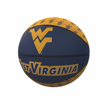LOGO BRANDS West Virginia Repeating Logo Mini-Size Rubber Basketball 239-91MR-1